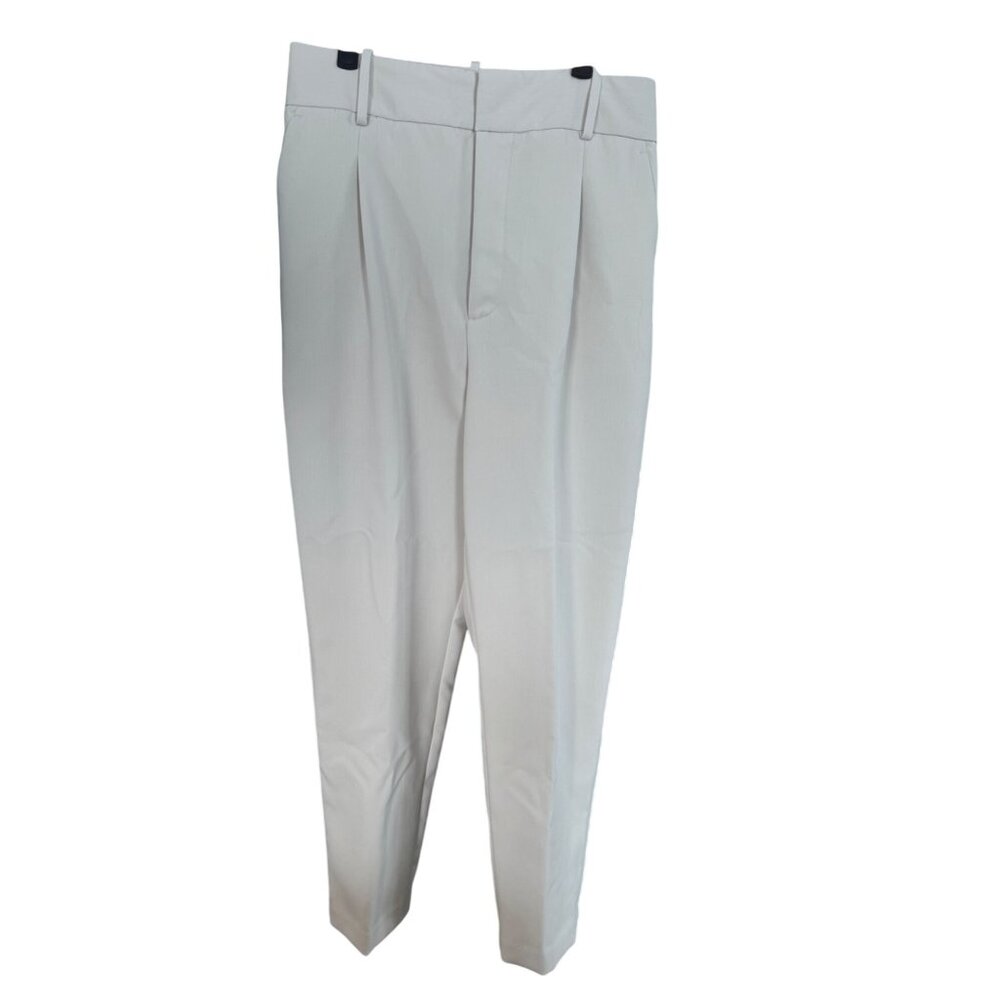 ZARA Womens Beige Trousers Size L Polyester/Viscose Blend